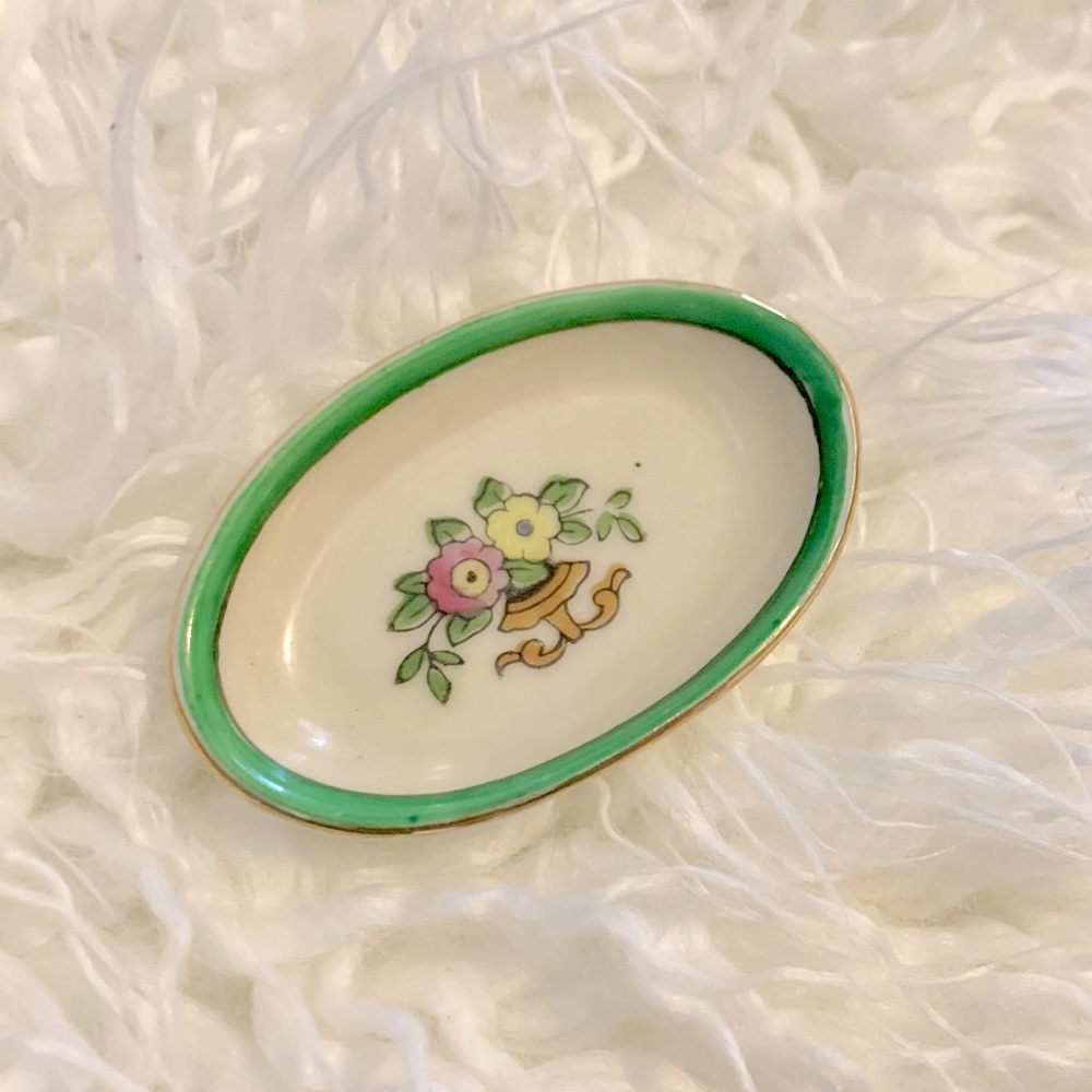 Lovely Vintage Art Deco Noritake Salt Cellars Rosetta Floral Pattern